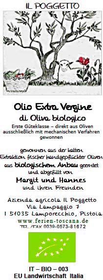 Olio extra vergine Etikett Bio-Siegel
